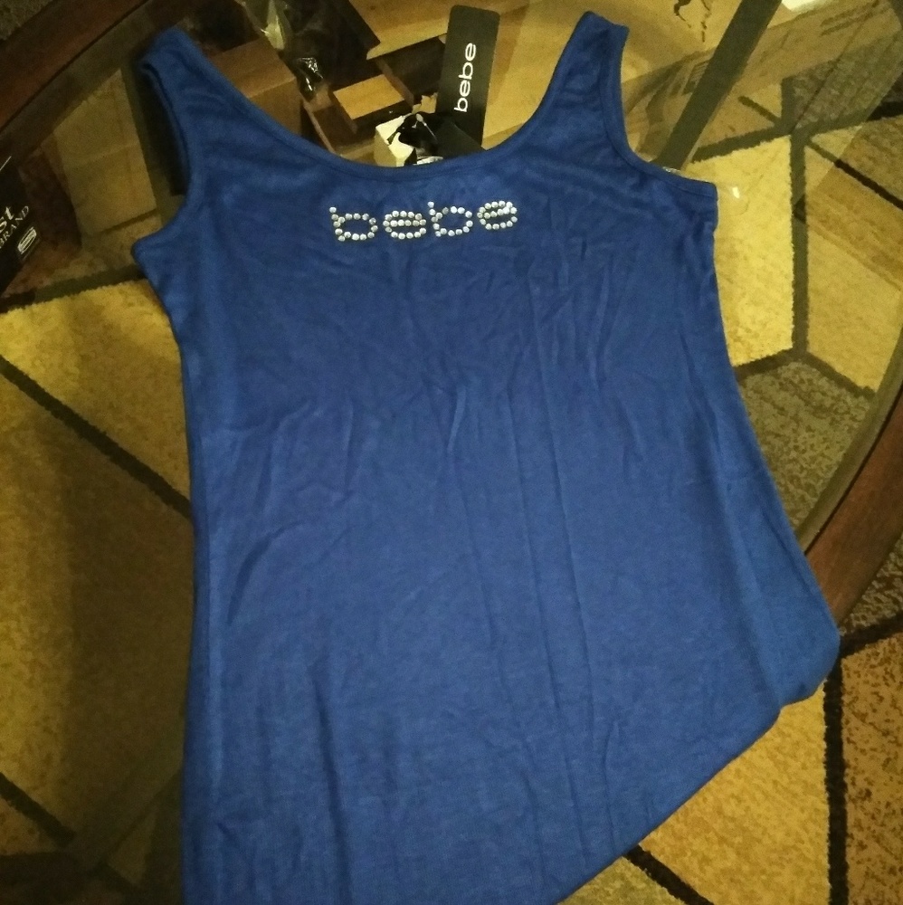 Bebe Rhinestone Logo Racer Back Tank Dress - Picture 5 of 5